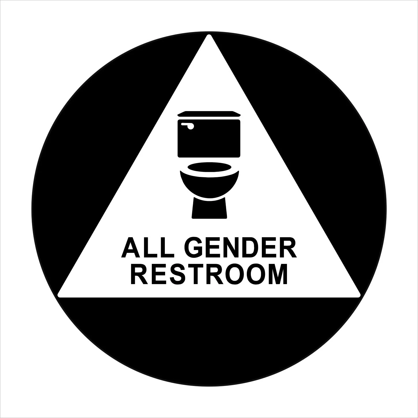 ADA Compliant All Gender Restroom Sign 12 Geometric Door Sign Sig SignOptima