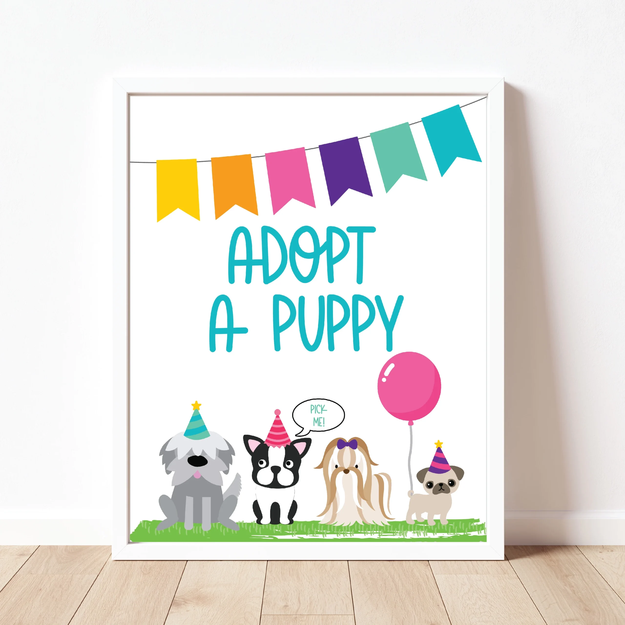 Adopt A Puppy Sign Puppy Party Instant Download Partyinapinch