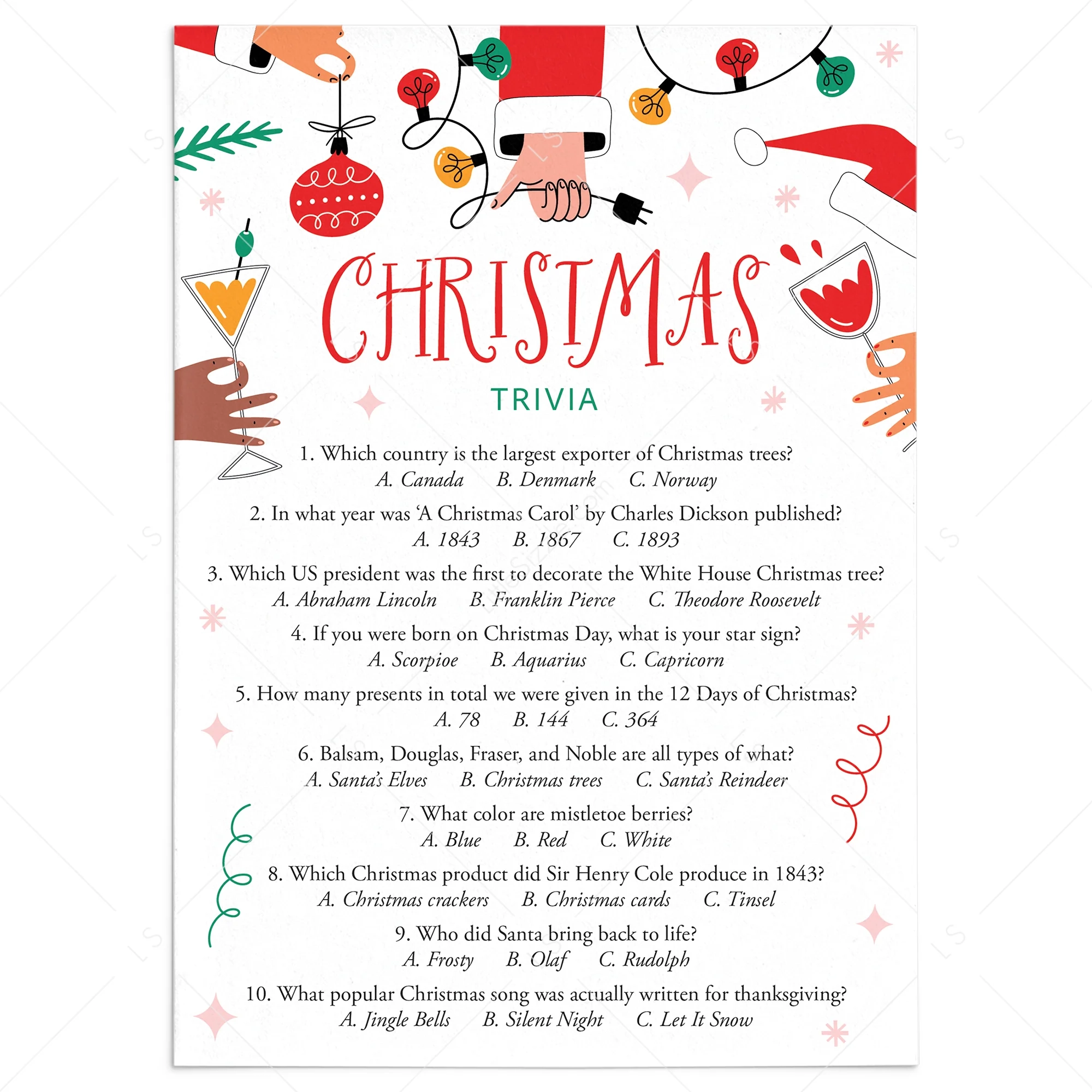 Printable Christmas Trivia Games For Groups Printable Christmas Trivia Games For Groups