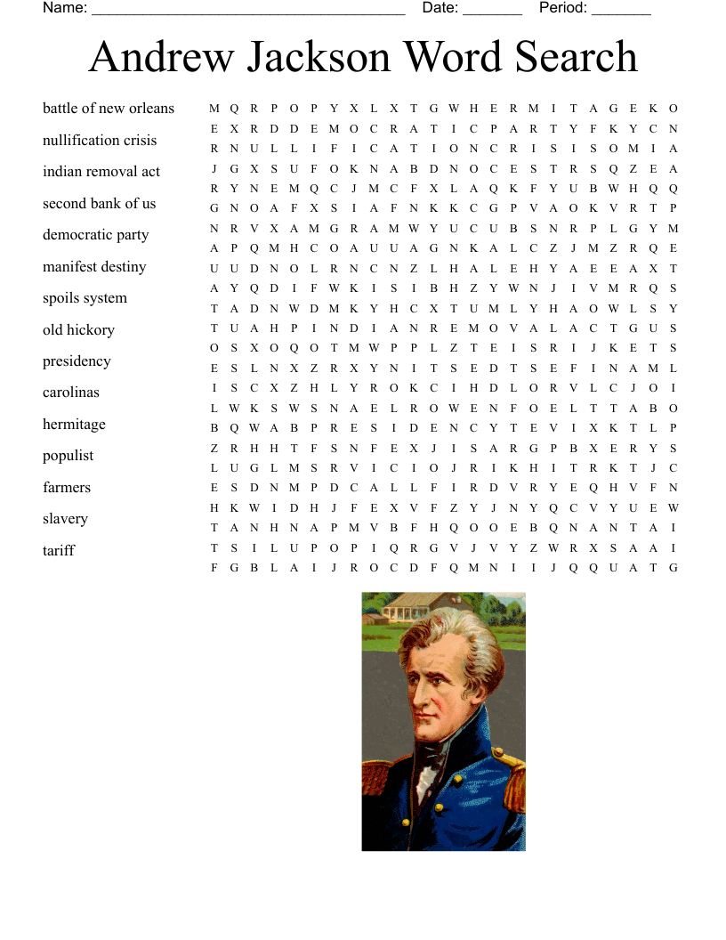 Andrew Jackson Quiz Printable