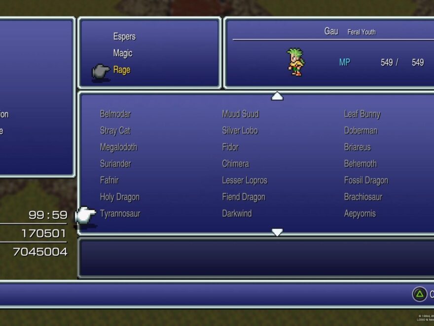 All 252 Rages For The Second Time In My Life Slightly Easier In The PR But Still A Masochistic Grind R FinalFantasyVI