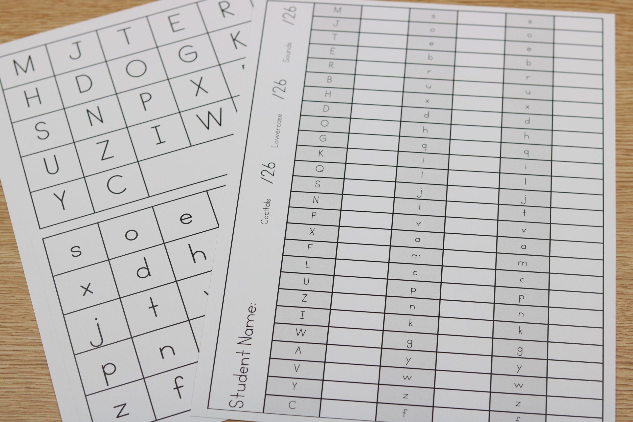 Printable Alphabet Assessment Sheet