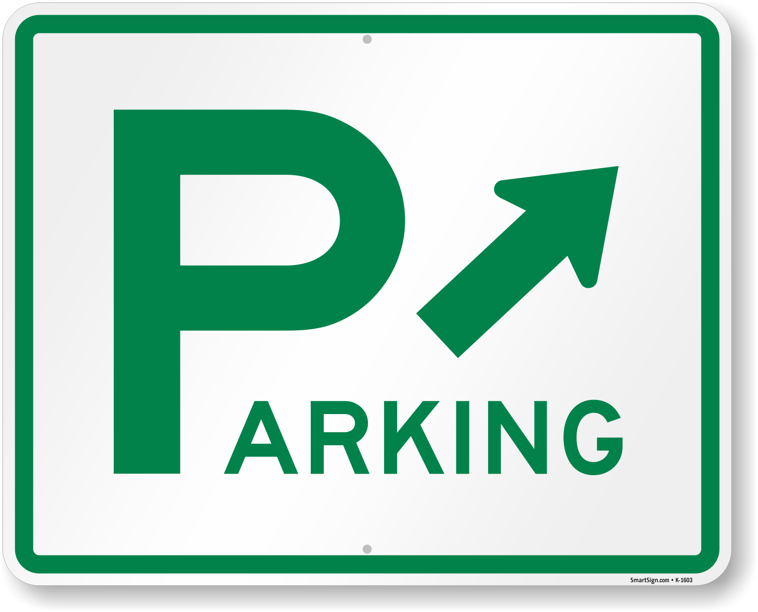 Aluminum Directional Parking Sign SKU K 1603