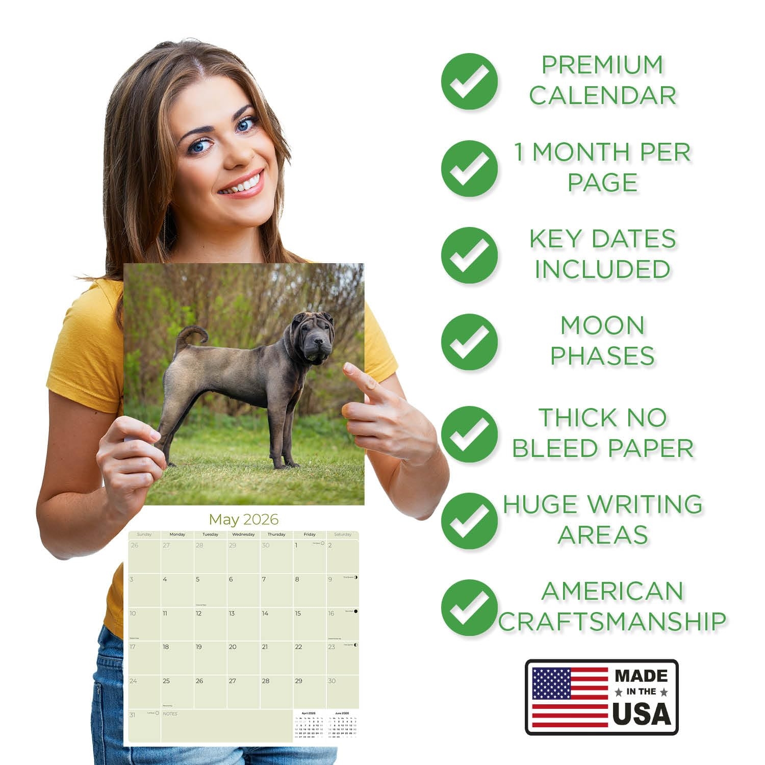 Amazon 2025 2026 Shar Pei Calendar Dog Breed Monthly Wall Planner 12 X 24 Open Thick No Bleed Paper Giftable Academic Teacher s Planner Organizing Planning Calendar Office Products