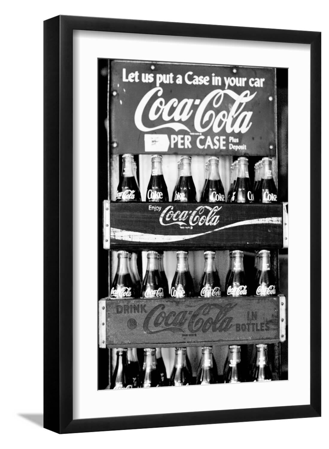 Amazon ART COM Wall Art Print Vintage Coca Cola Bottle Cases Coke B W Photo Print Poster On Black Frame 17 X 23 Posters Prints