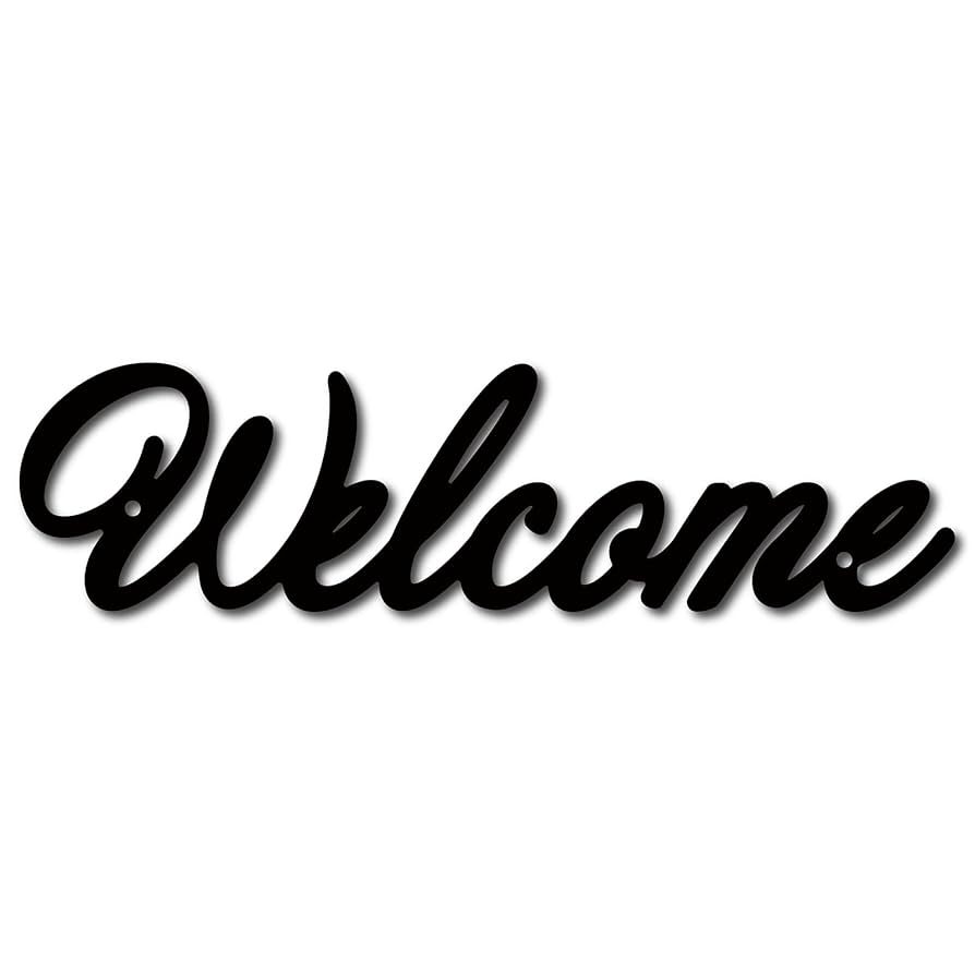 Amazon CREATCABIN Welcome Wooden Letters Cutout Signs Laser Cut Wood Sign Art Words Basswood Decorative Unfinished Hanging For Home Office Cafe Shops Wall Door Painting Crafts DIY Black 11 8x3 1Inch