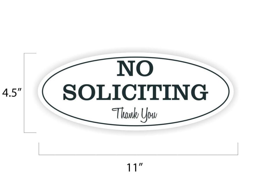 Amazon ExcelMark No Soliciting Sign For House Or Business Durable Indoor Outdoor Sign Easily Attach To Front Door UV And Weather Resistant Extra Large 4 5 x 11 White With