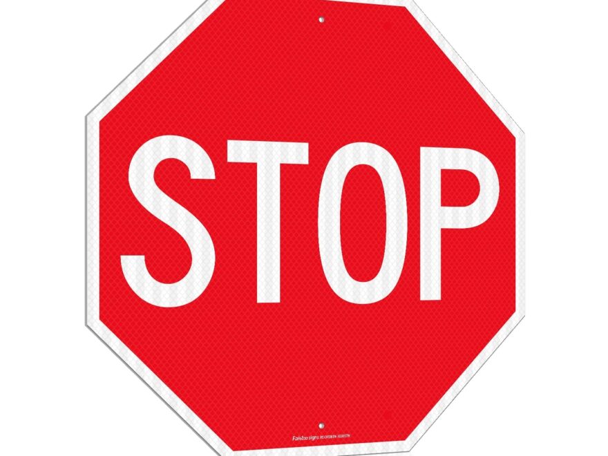 Amazon Faittoo Stop Sign 30 X 30 Inches Octagon Engineer Grade Reflective Sheeting Street Slow Warning Signs Rust Free Aluminum UV Protected And Waterproof Weather Resistant Durable Ink Patio Lawn Garden