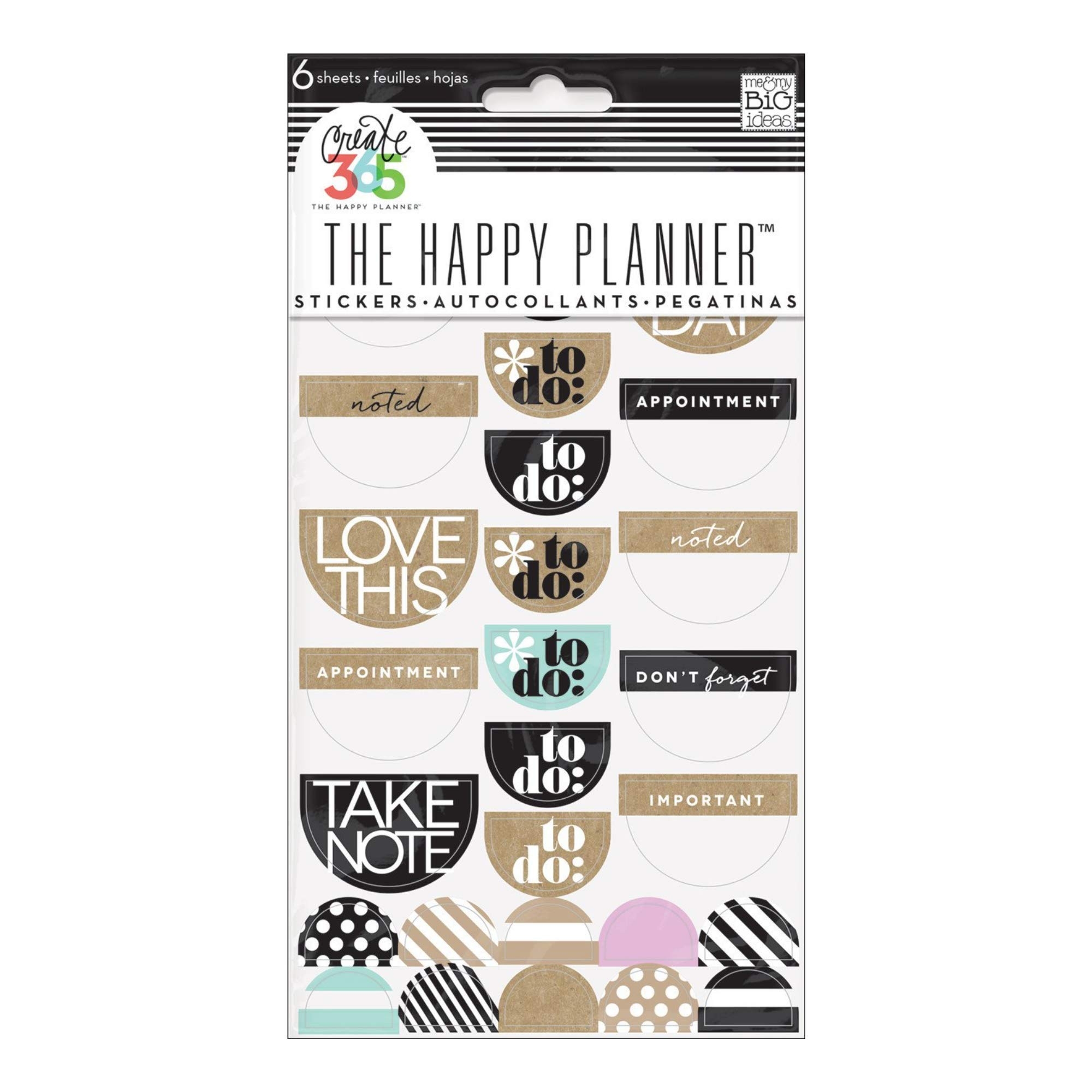Amazon Me My BIG Ideas Create 365 The Happy Planner Neutral To Do Stickers 6 Sheets Arts Crafts Sewing