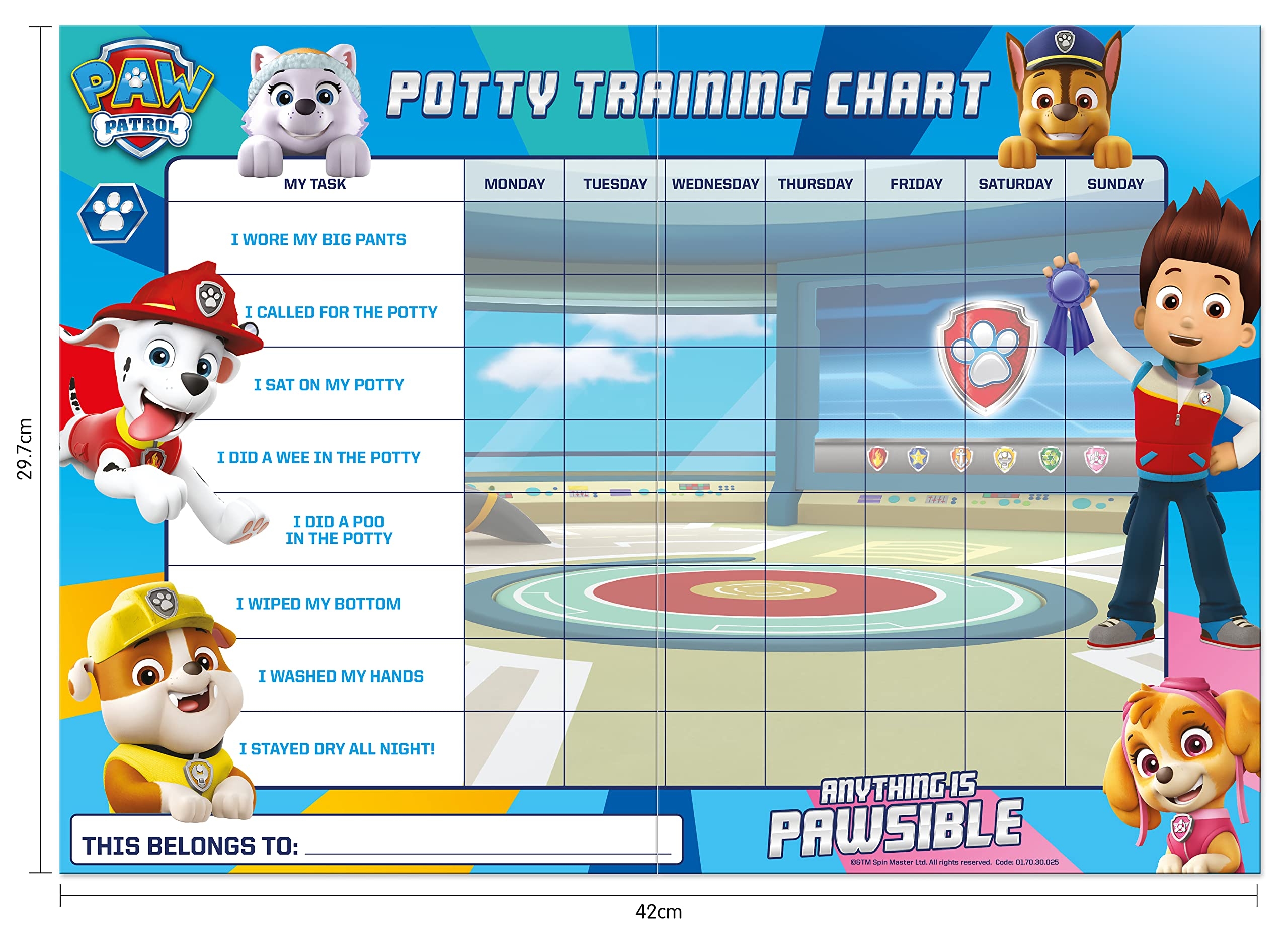 Printable Poop Chart Paw Patrol