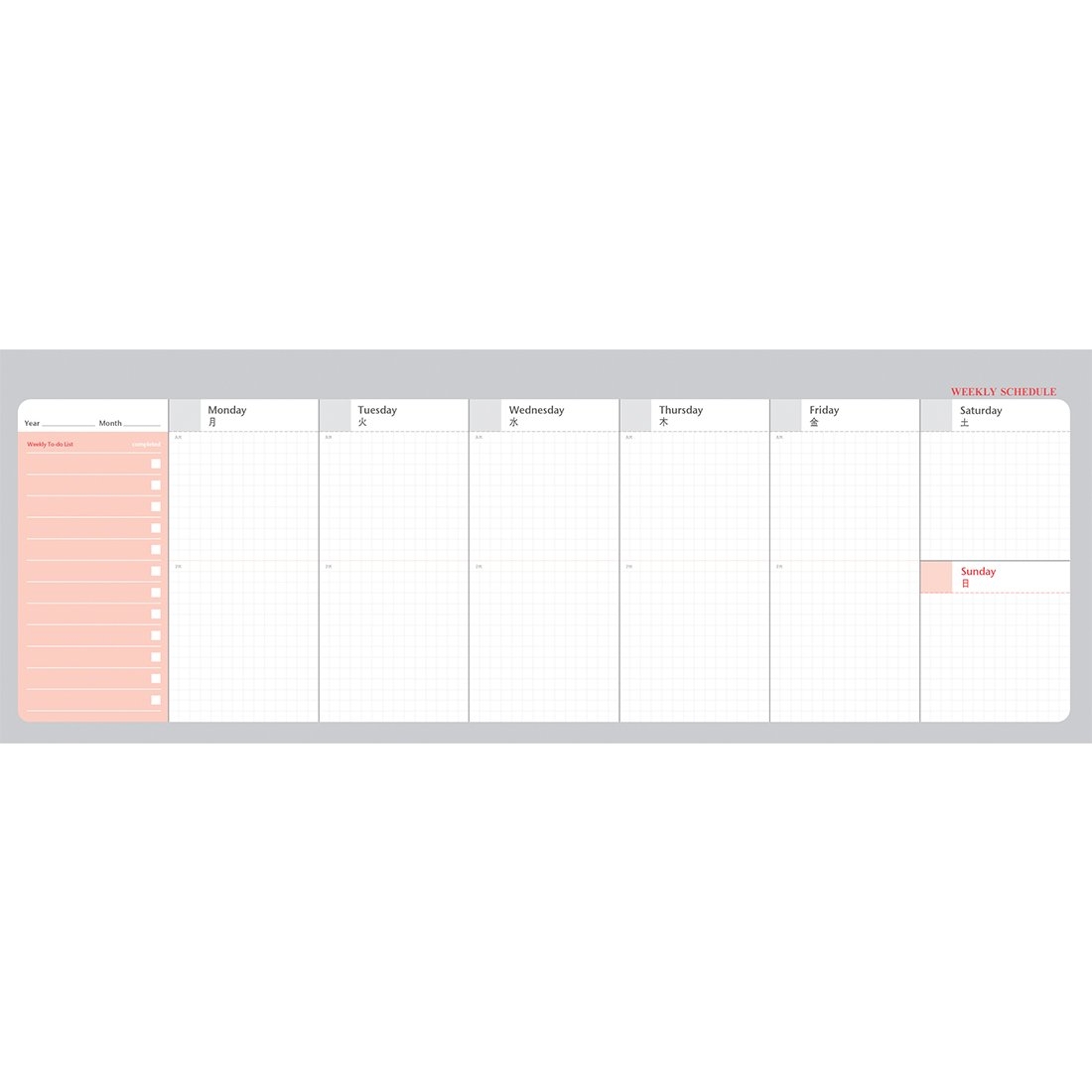 Amazon PAPERIAN Brilliant Weekly Scheduler Wirebound Undated Weekly Planner Pad Scheduler Gray Office Products