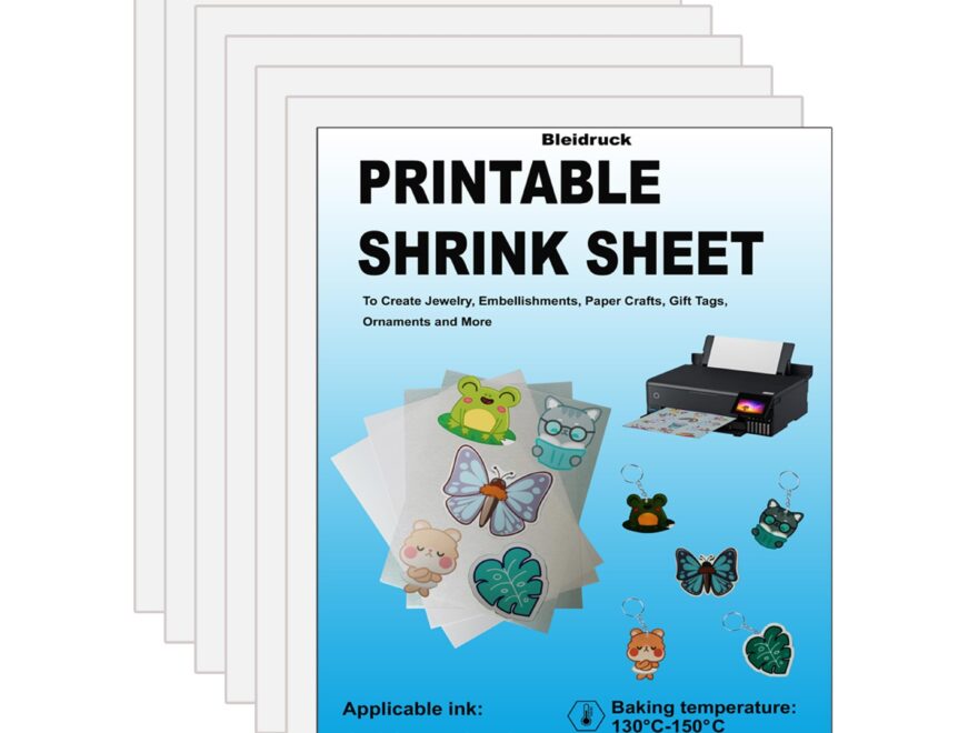 Amazon Printable Shrink Plastic Sheets Shrink Films Papers For Kids Creative Craft 6 Glossy White Sheets 8 3 X 11 7 Inch For Inkjet Printer Office Products