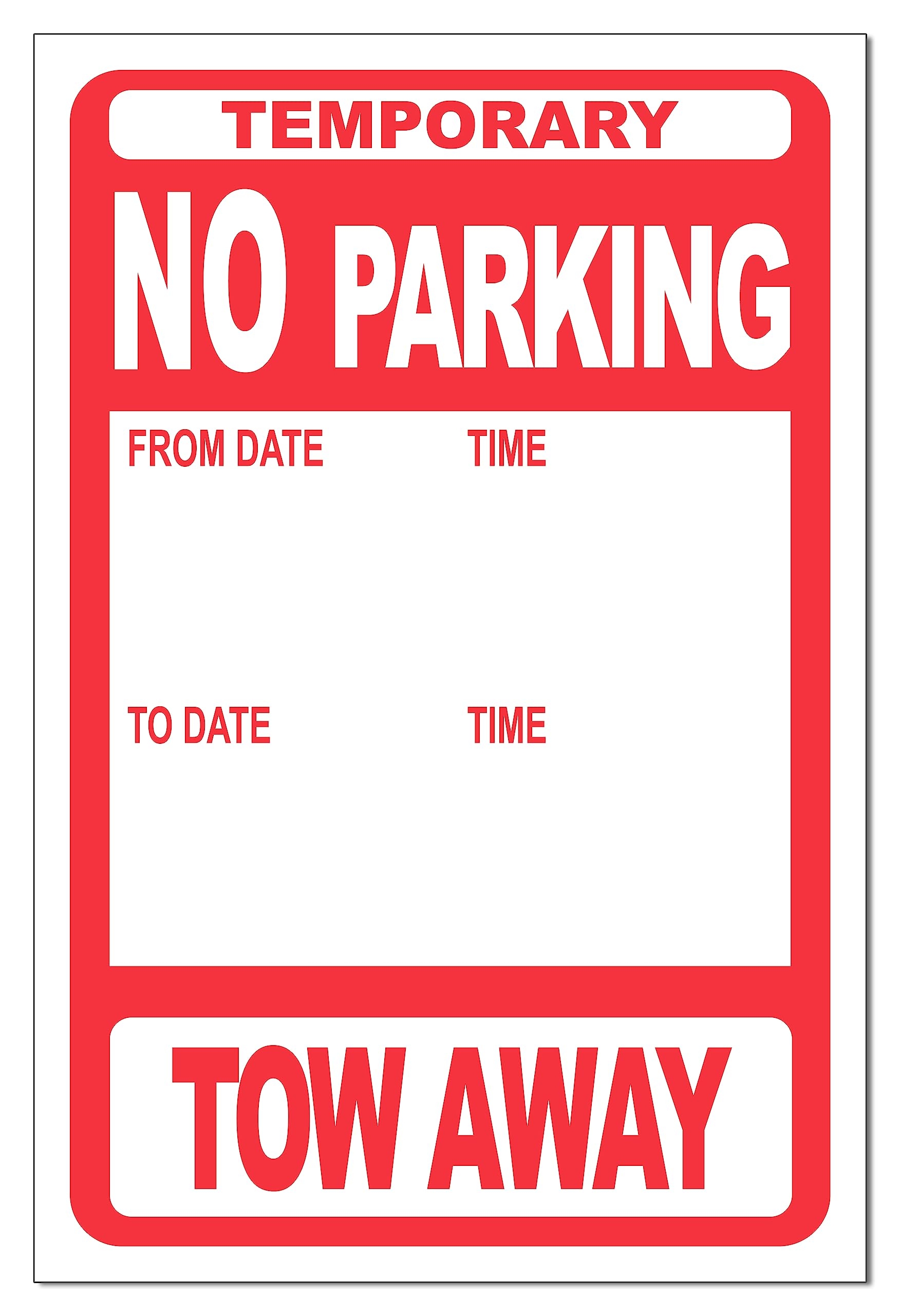 Amazon Temporary No Parking Tow Away Signs 50 Pack 12 X 18 Industrial Scientific