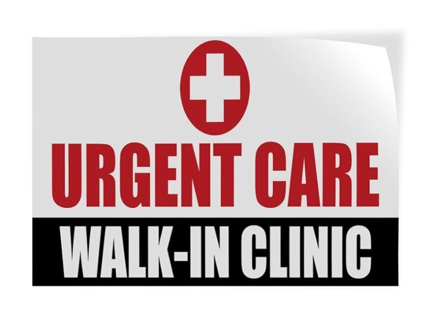 Amazon Urgent Care Walk in Clinic Indoor Store Sign Vinyl Decal Sticker 14 5inx36in Office Products