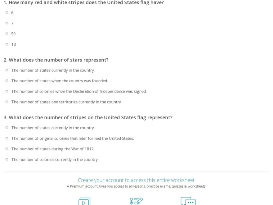 American Flag History Quiz amp Worksheet For Kids Study Worksheets Library