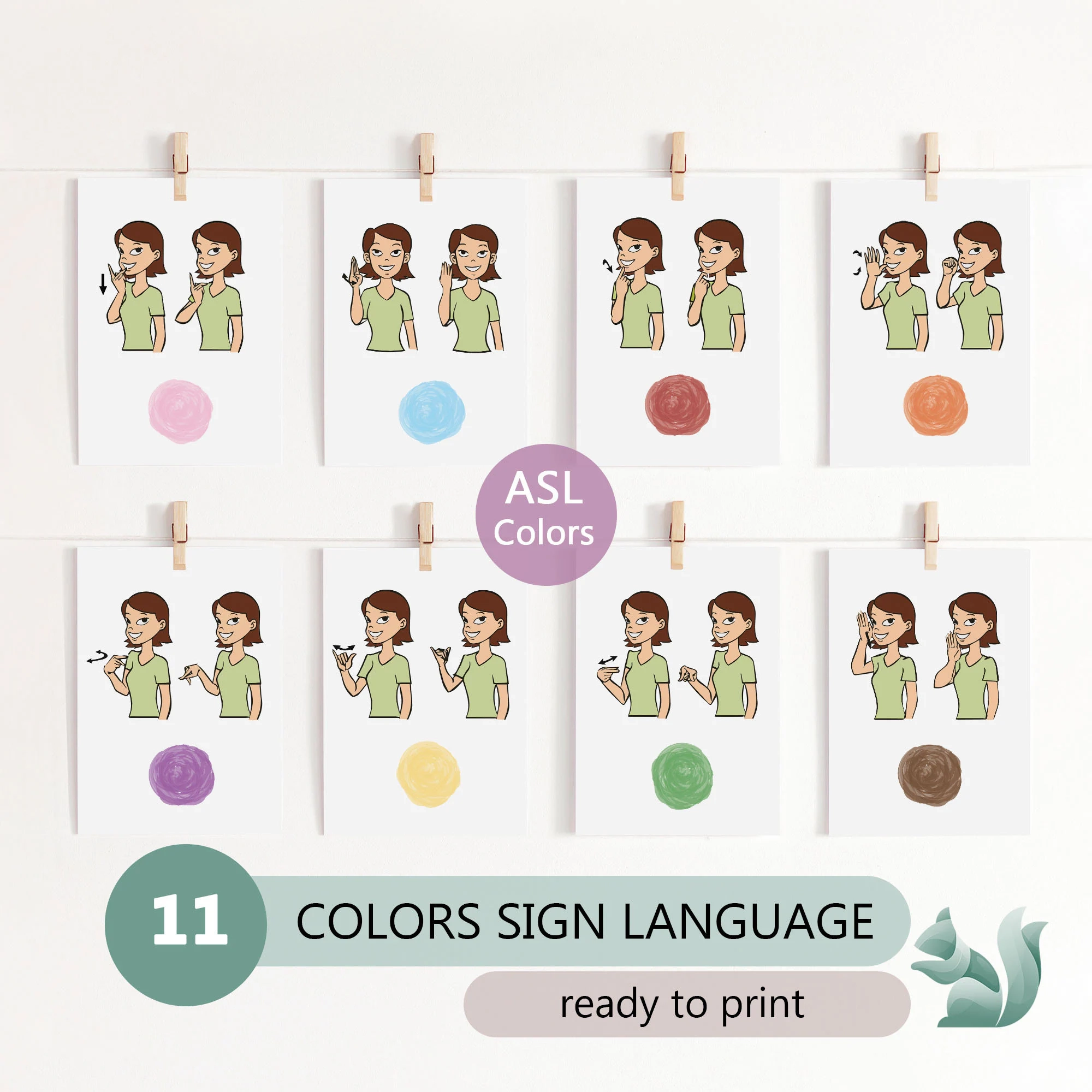 Printable Sign Language For Colors