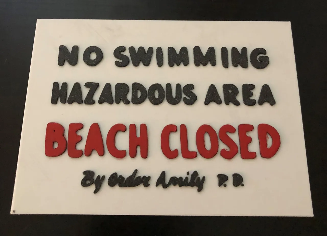 Beach Closed Sign Jaws Printable