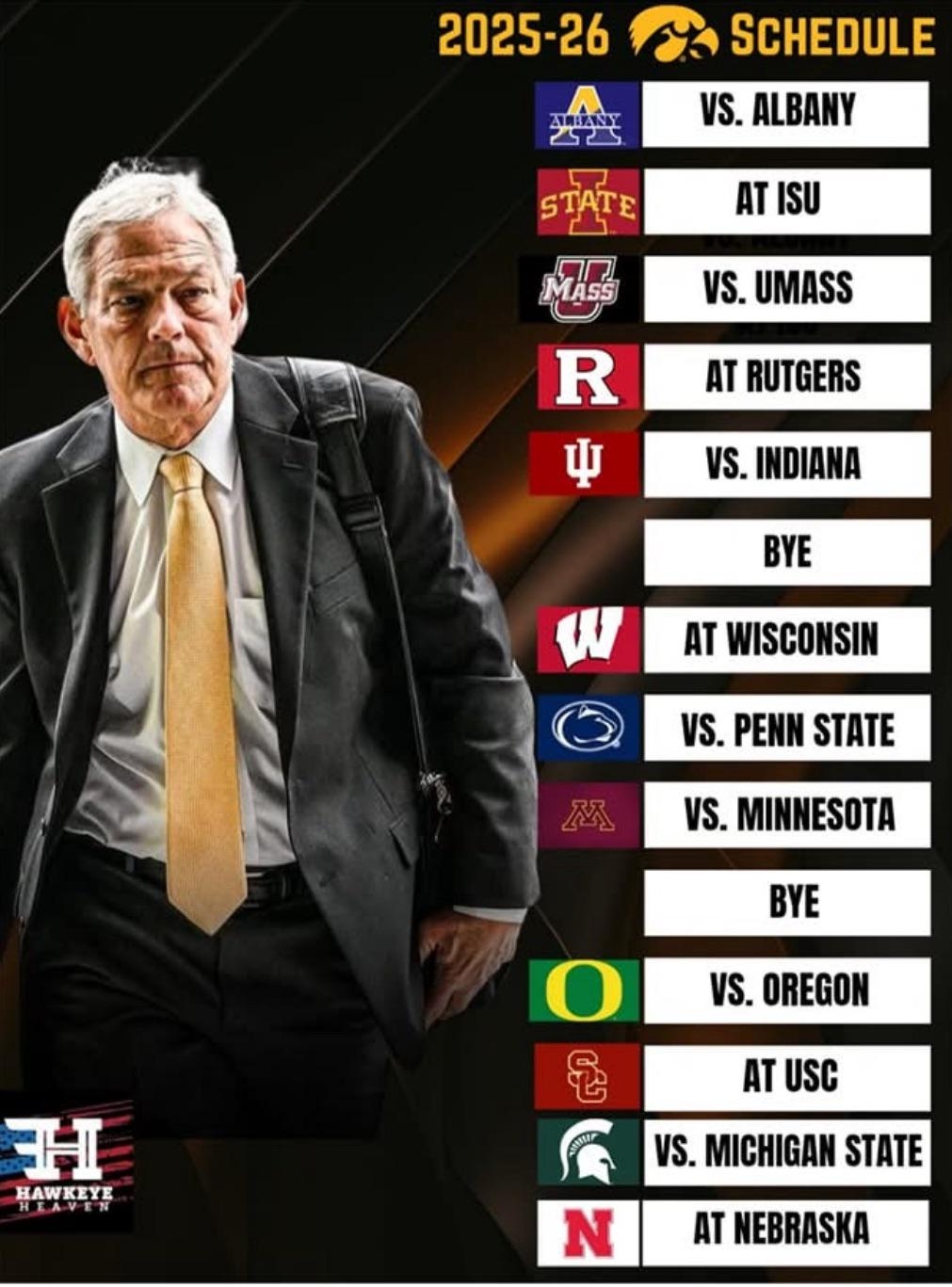Printable 2026 Iowa Hawkeye Football Schedule