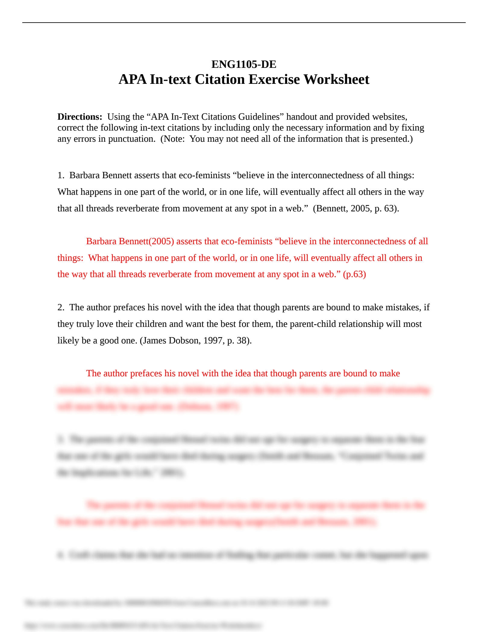 Apa Citation Quiz Printable