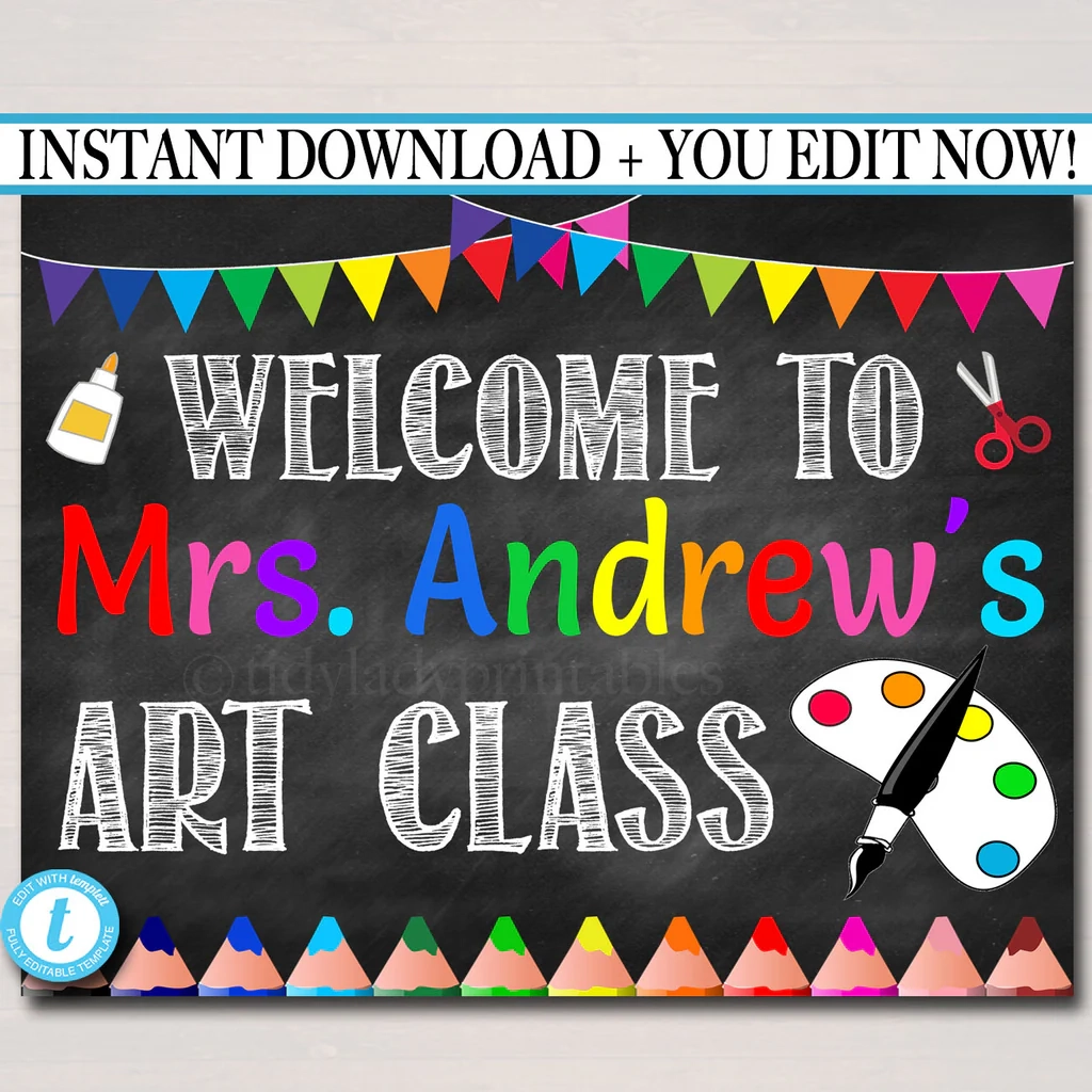 Art Teacher Classroom Door Sign TidyLady Printables