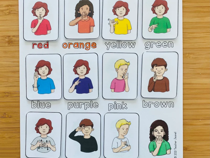 ASL Colors Matching Activity Color In ASL File Folder Activity Busy Book ASL Colors Printable Etsy