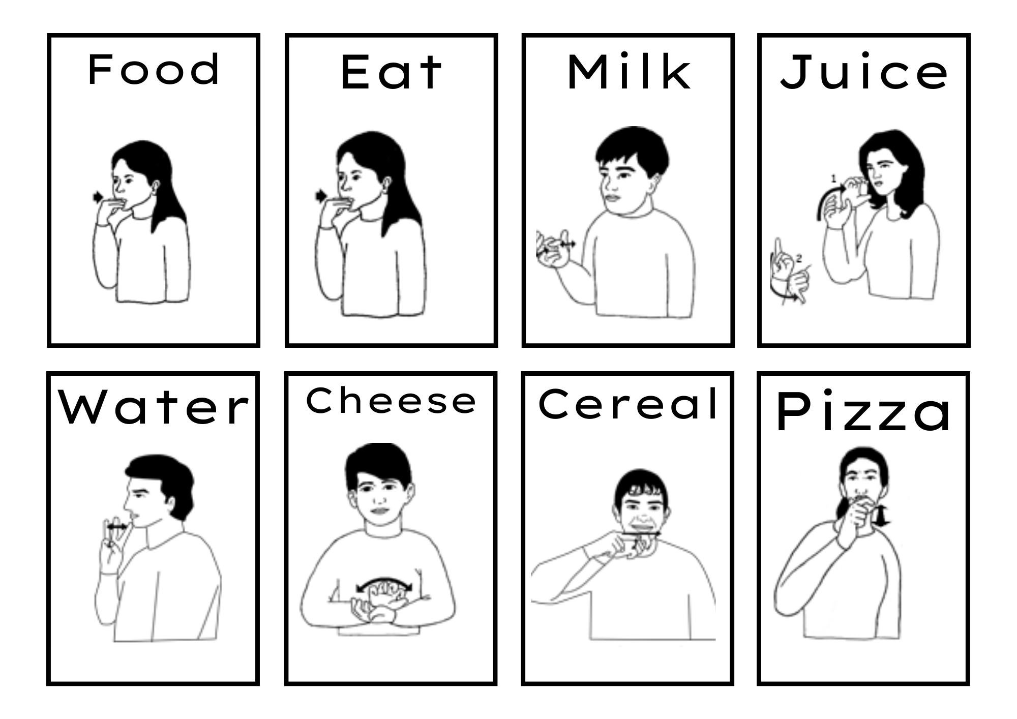 ASL Food Flashcards B W Color Boarders Made By Teachers