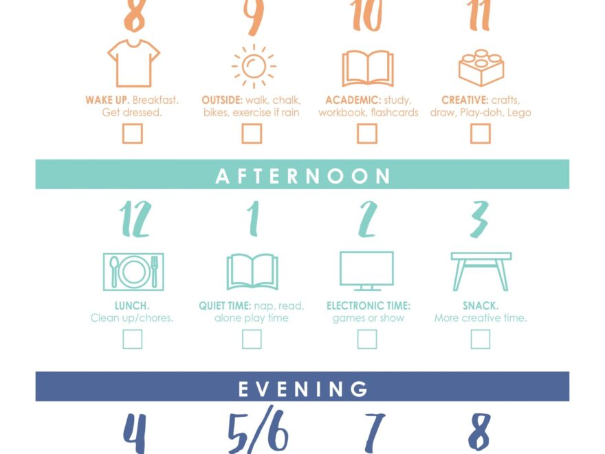 At Home Kid Schedule Printable House Mix