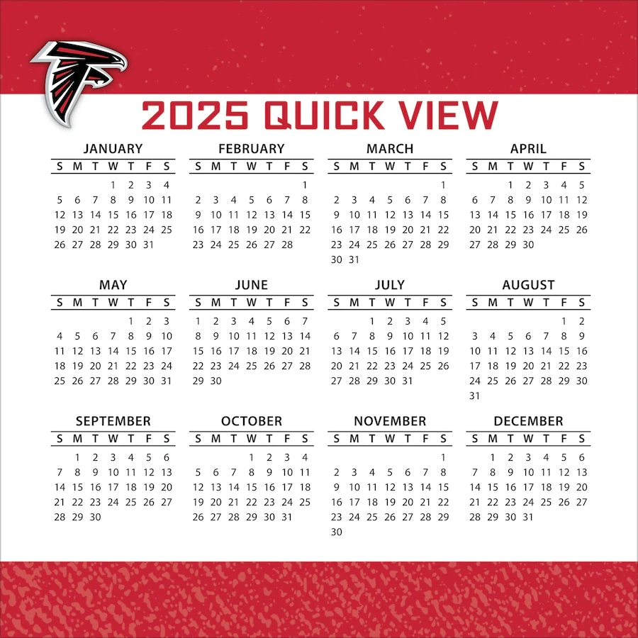 Printable Atlanta Falcons 2025-26 Schedule