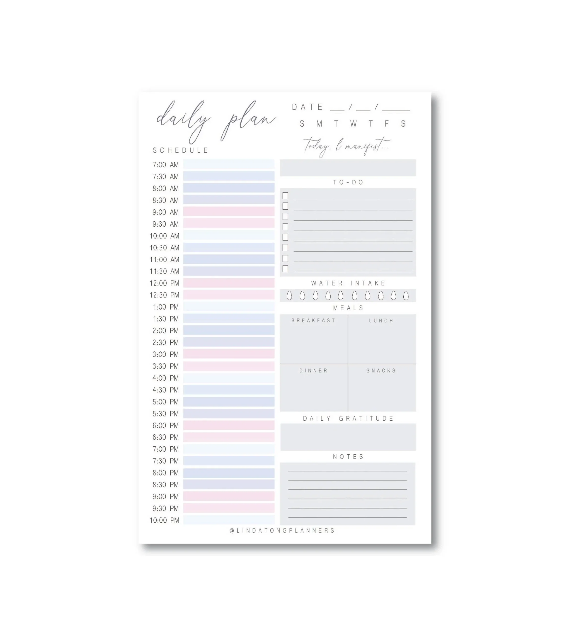 Baby Daily Planner DIGITAL PRINTABLE Linda Tong Planners LLC