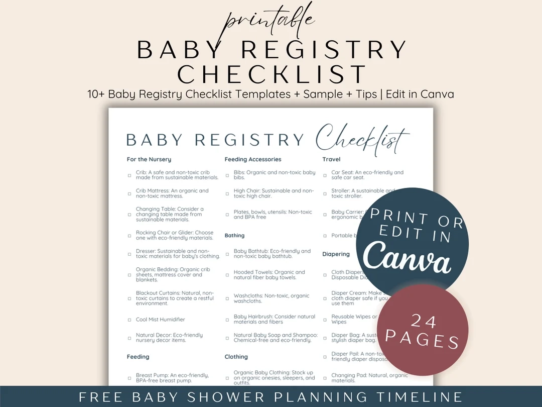 Mama Natural Printable Baby Registry List