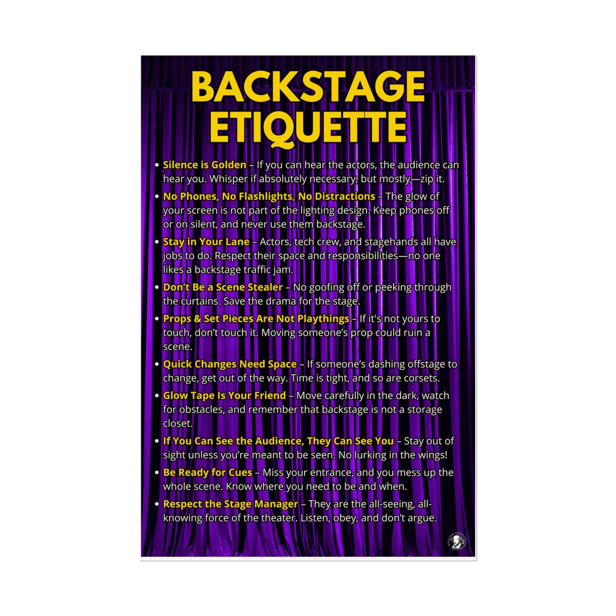 Backstage Crew Printable Sign