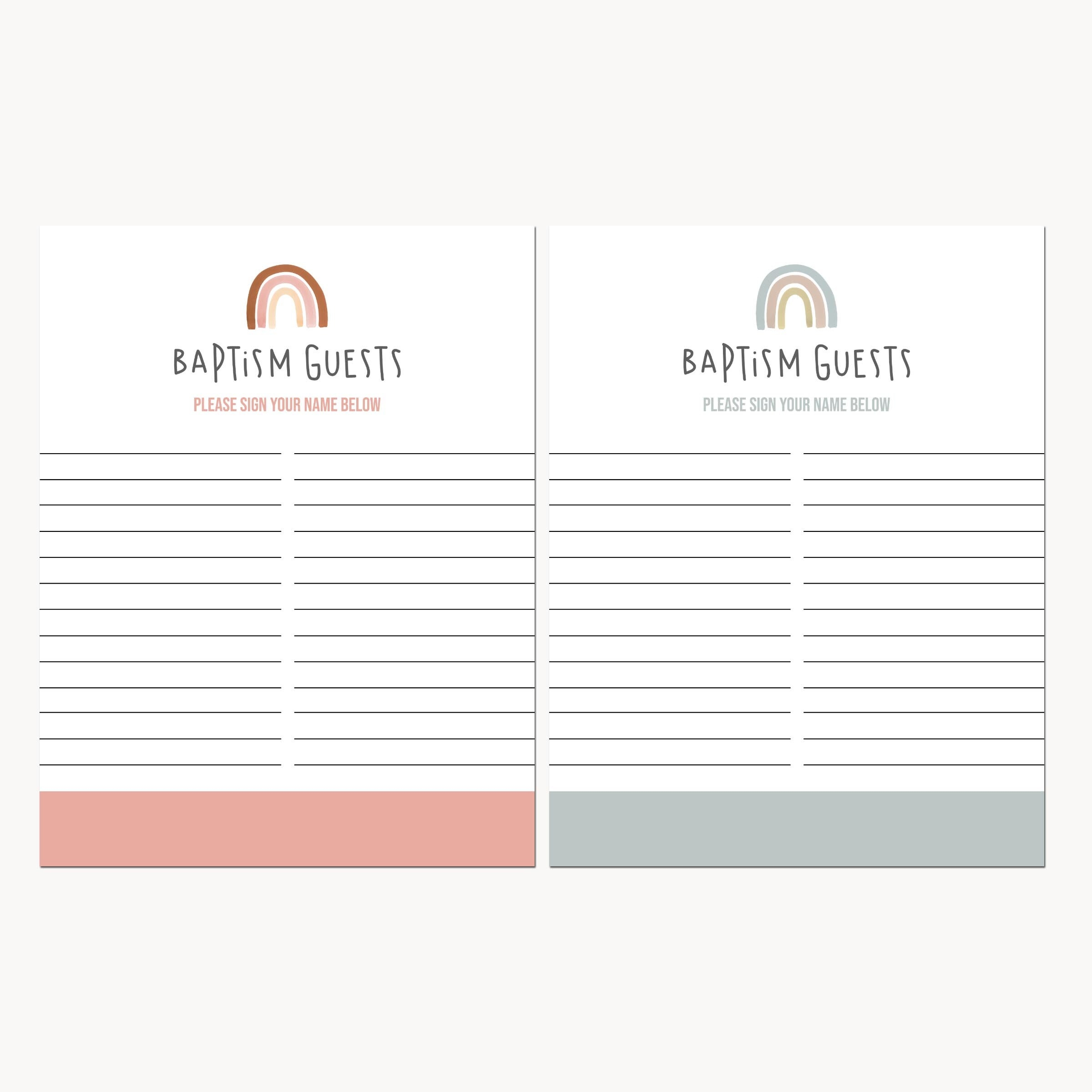 Lds Baptism Sign In Sheet Printable