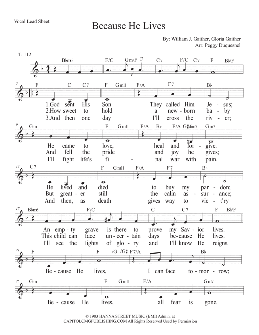 Gaither Sheet Music Printable