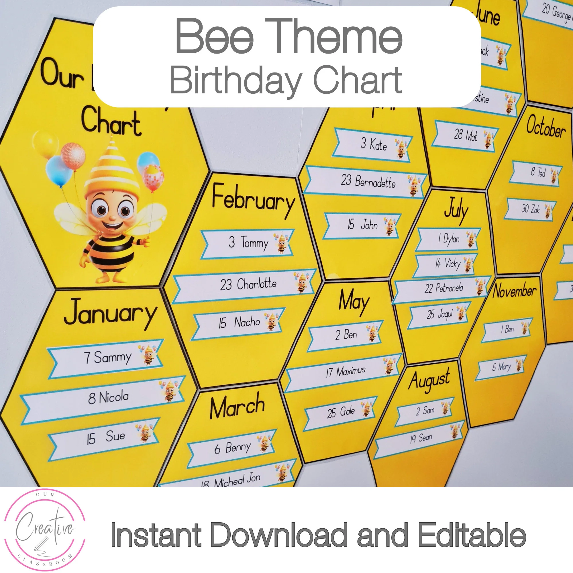 Bee Themed Classroom Birthday Chart Ideas Printable Birthday Charts For Kindergarten Instant Download A4 8 3 X 11 7 Or 210 X 297mm Etsy Bee Themed Classroom Birthday Chart Ideas Printable Birthday Charts For Kindergarten Instant Download A4 8 3 X 11 7 Or 210 X 297mm Etsy