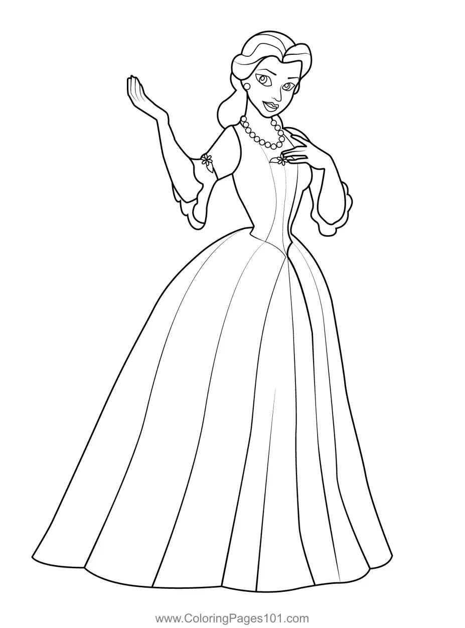 Princess Belle Printable Coloring Sheet