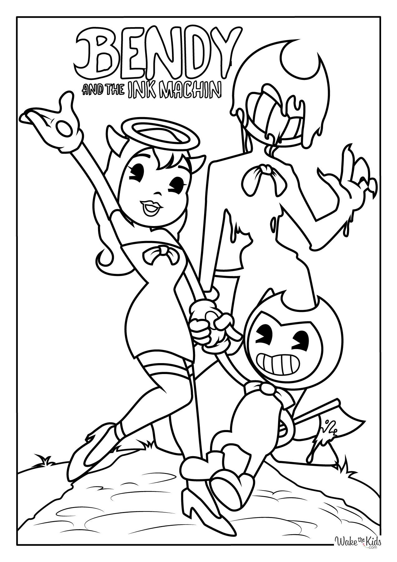 Free Printable Bendy Coloring Sheet