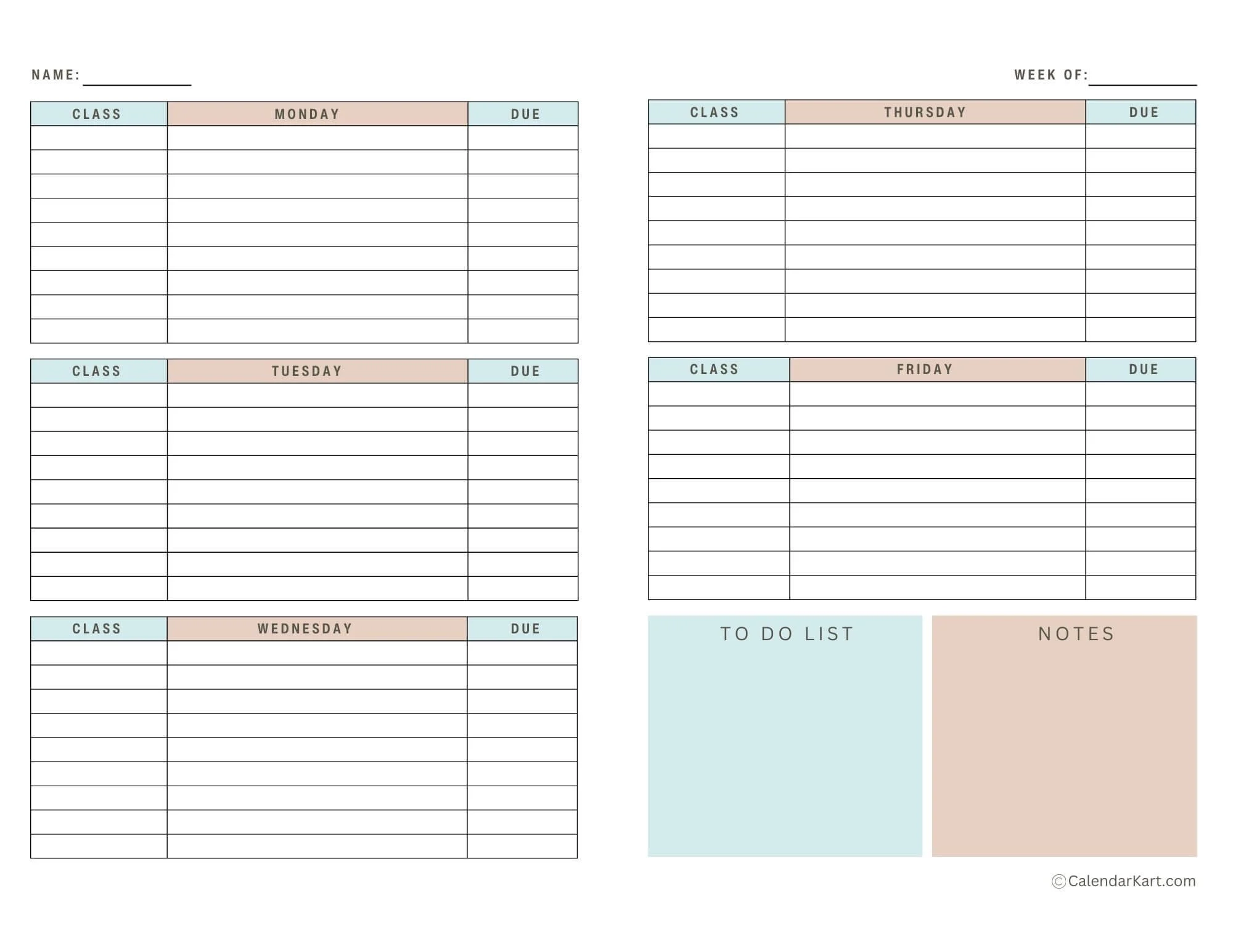 Free Printable Planner For Students