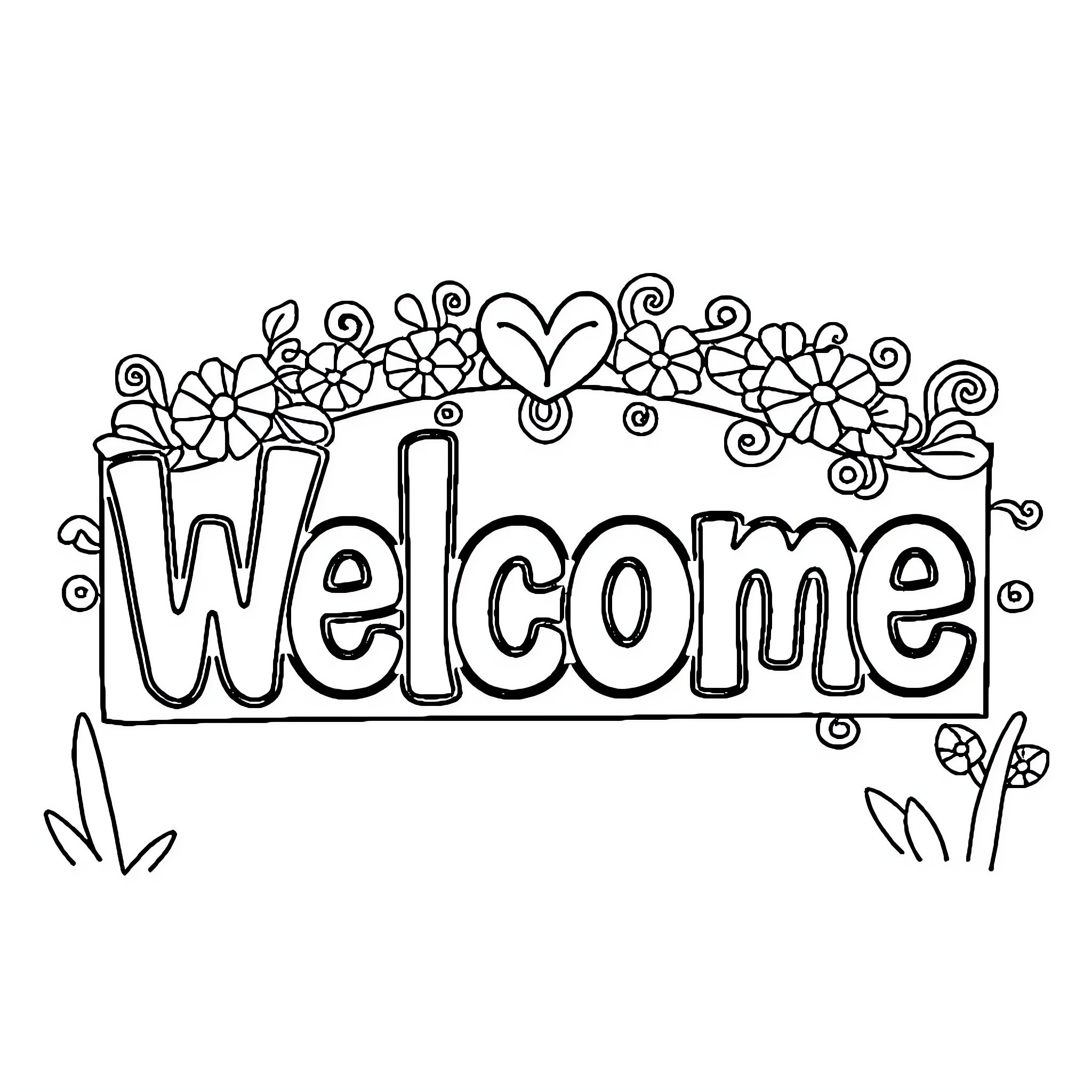 Best Welcome Sign Coloring Pages Free Printable PDF 