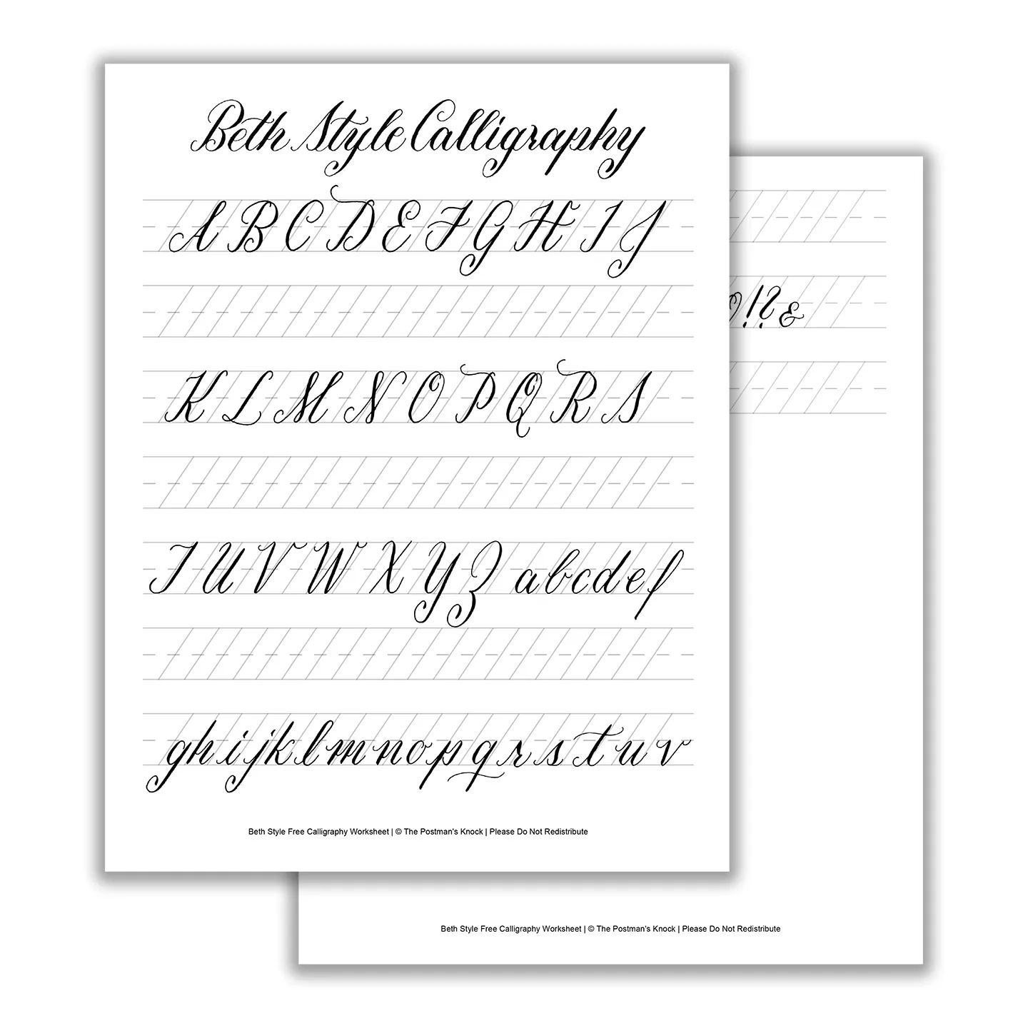 Beth Style Calligraphy Standard Worksheet The Postman s Knock