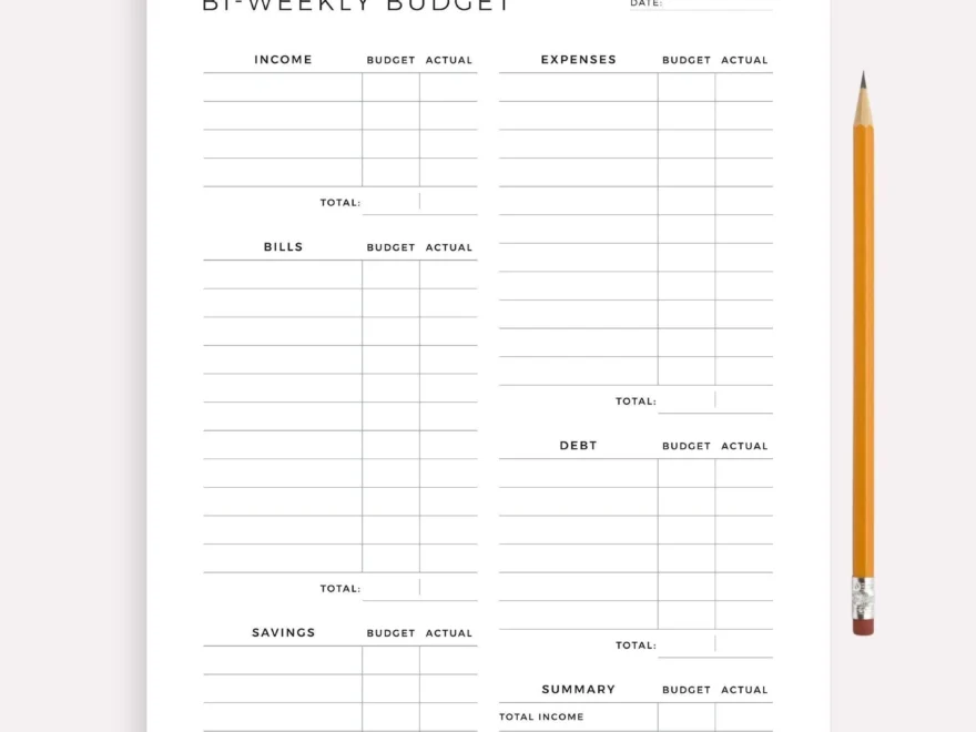 Bi weekly Budget Planner Printable Fillable Budget Template PDF Budget By Paycheck Budget Tracker A4 a5 letter half Instant Download Etsy