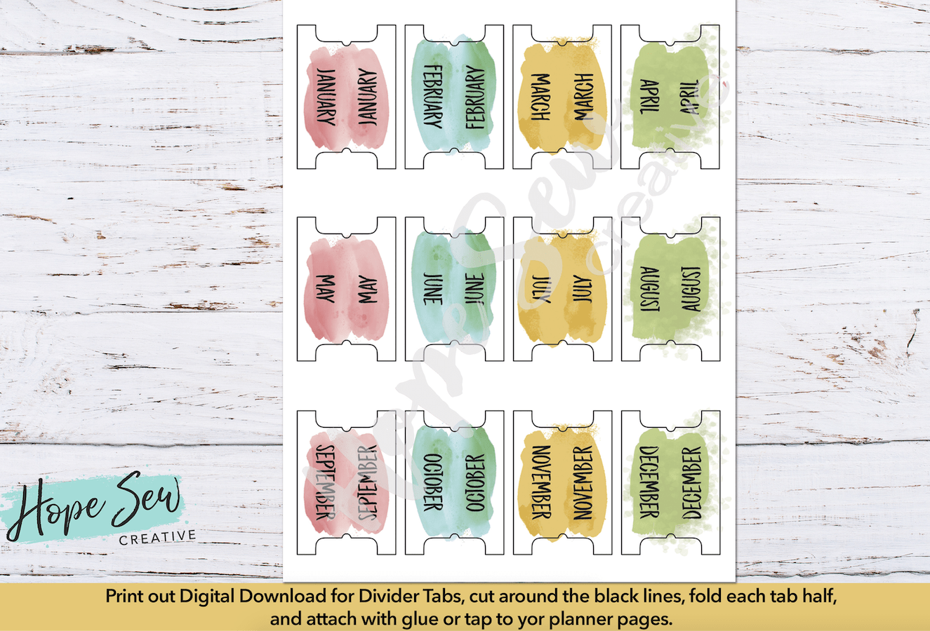 Happy Planner Divider Printable