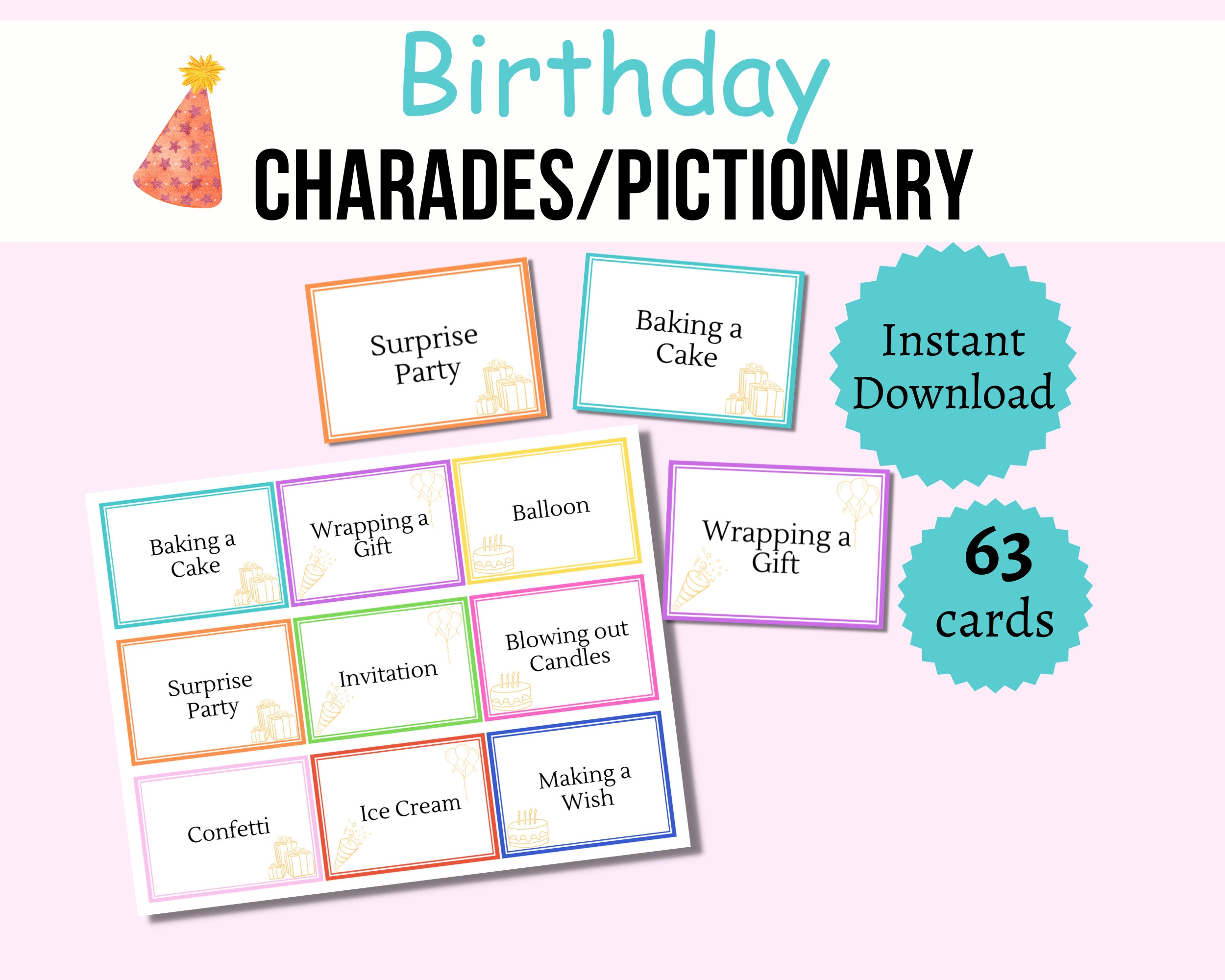 Printable Birthday Party Charades Word List