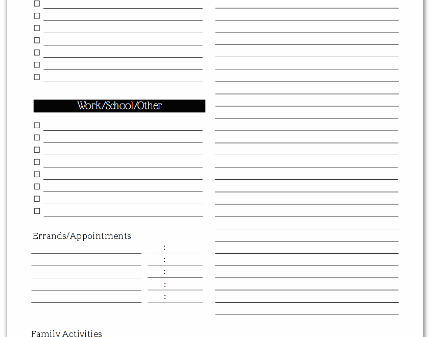 Black And White Daily Task List Planner Printables