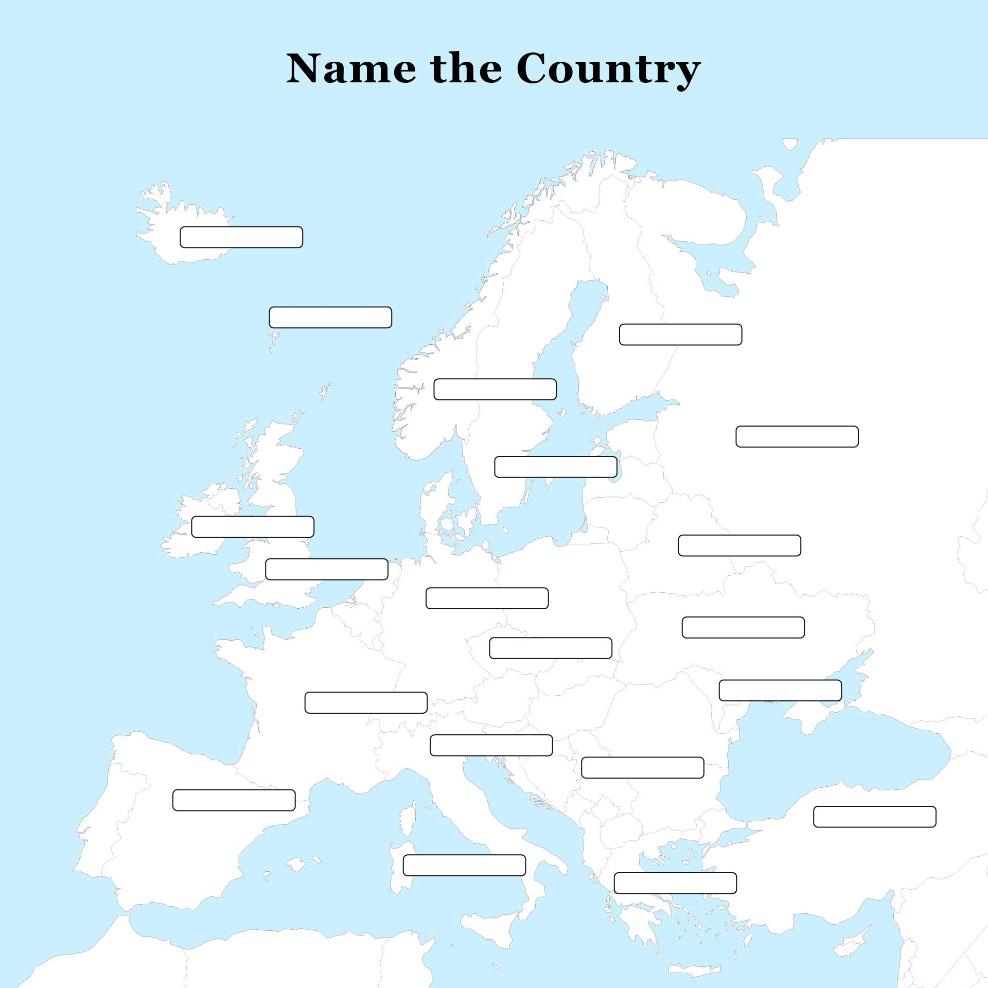 European Geography Quiz Printable