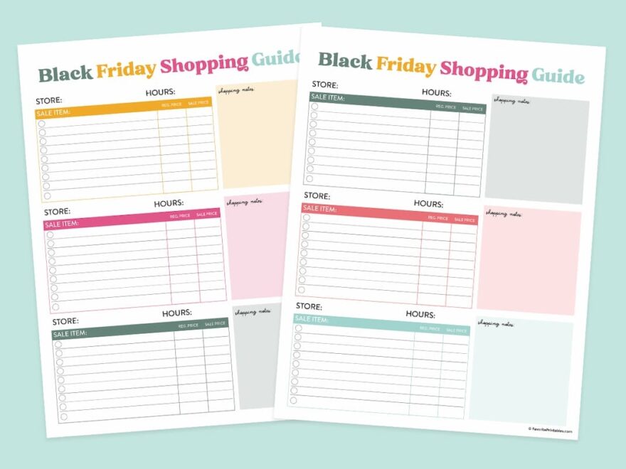 Black Friday Shopping List FREE Printable Guide Favorite Printables