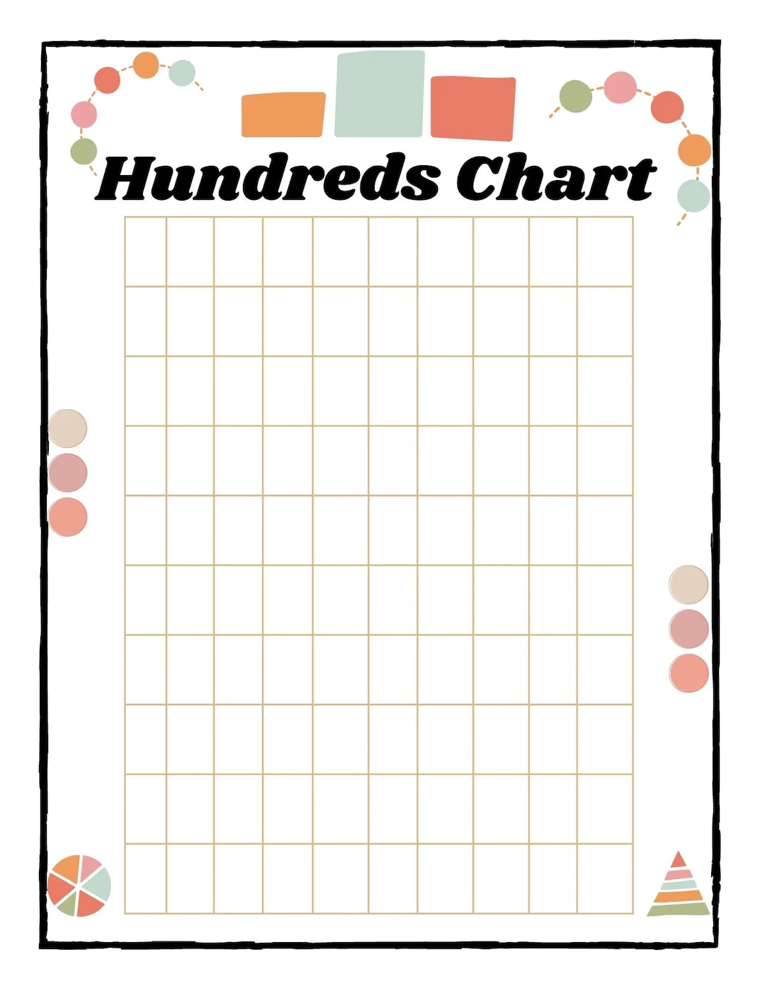 Hundreds Chart Blank Printable