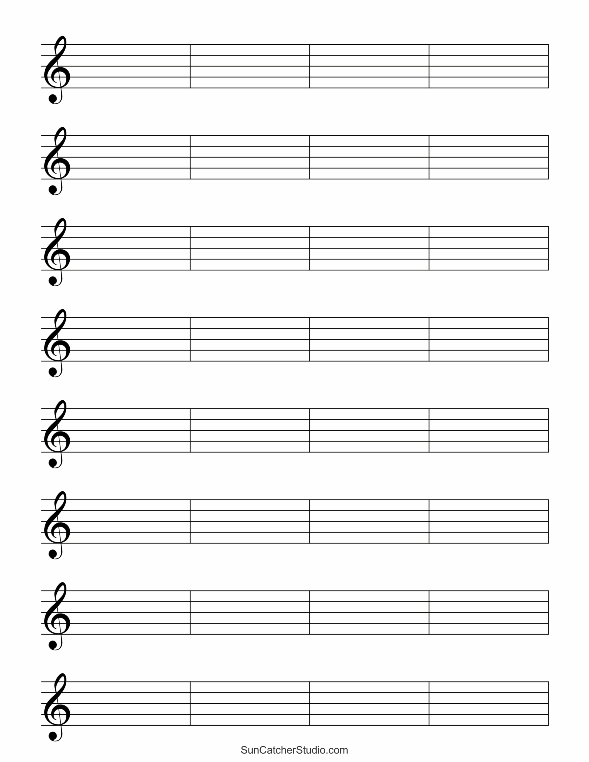 Blank Sheet Music Free Printable