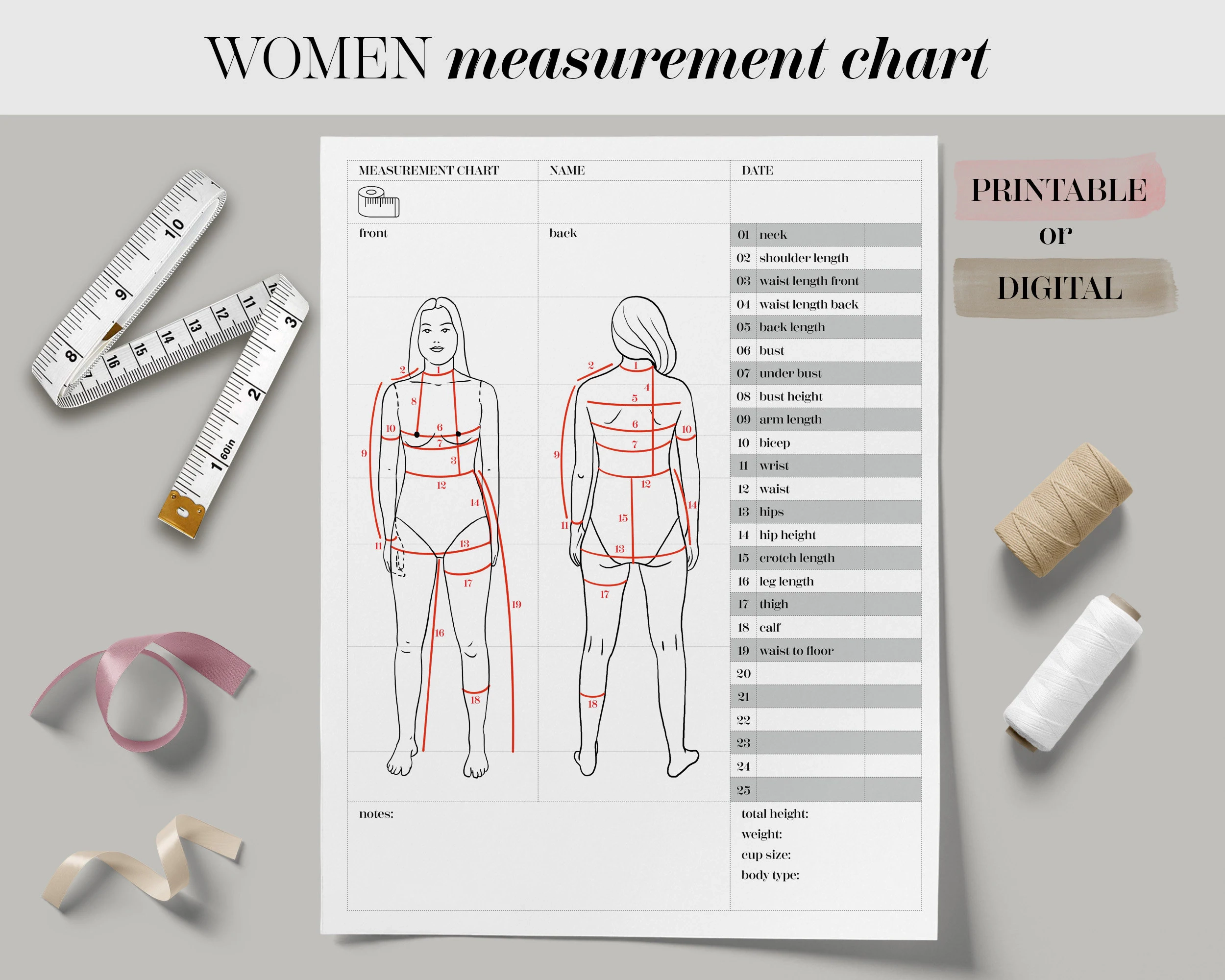 Body Size Chart Printable Digital Women Body Measurement Template Sewing Size Chart Body Measurements Tracker fillable Fashion Measurement Etsy Body Size Chart Printable Digital Women Body Measurement Template Sewing Size Chart Body Measurements Tracker fillable Fashion Measurement Etsy