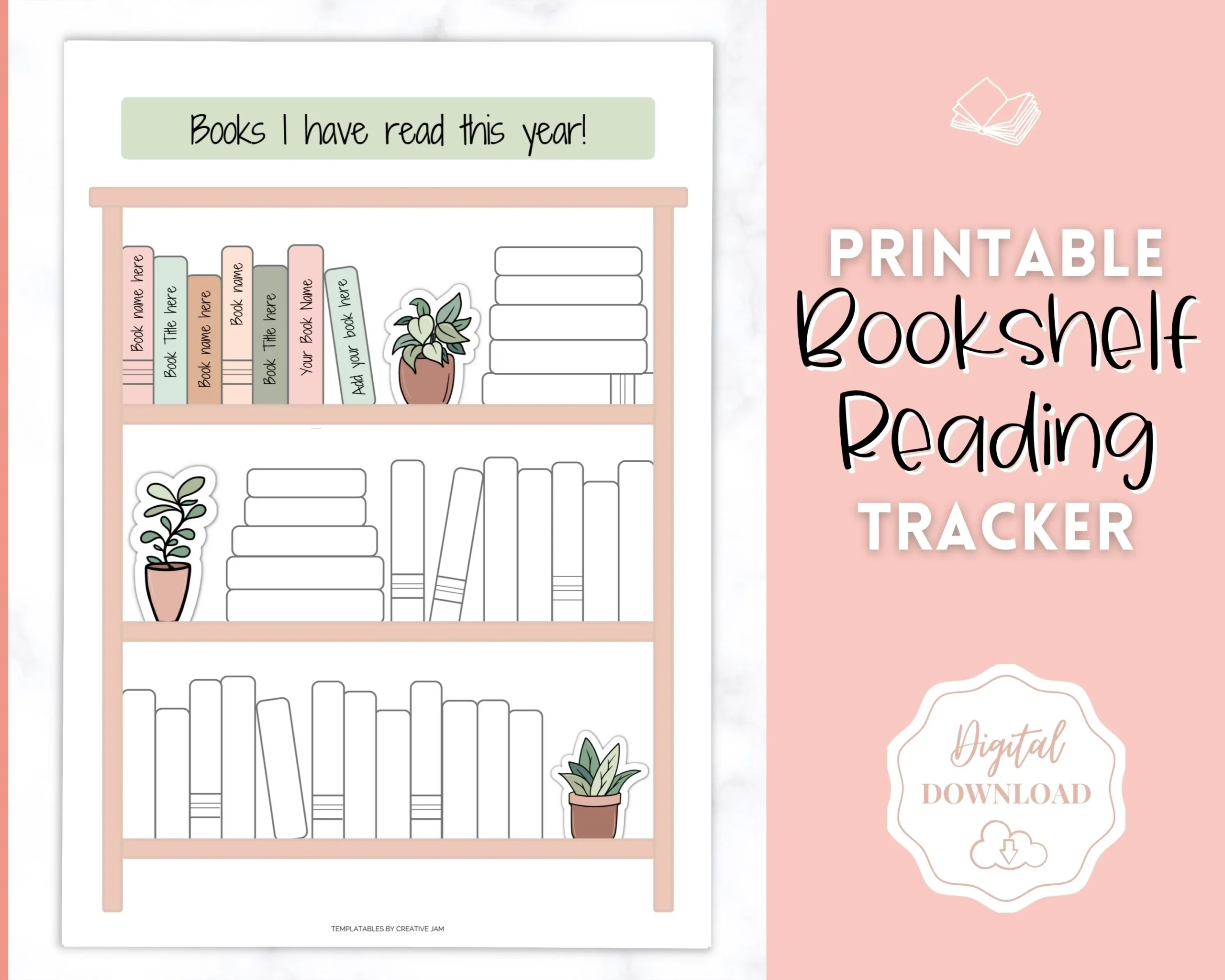 Bookshelf Reading Tracker Printable Reading Log Book Tracker