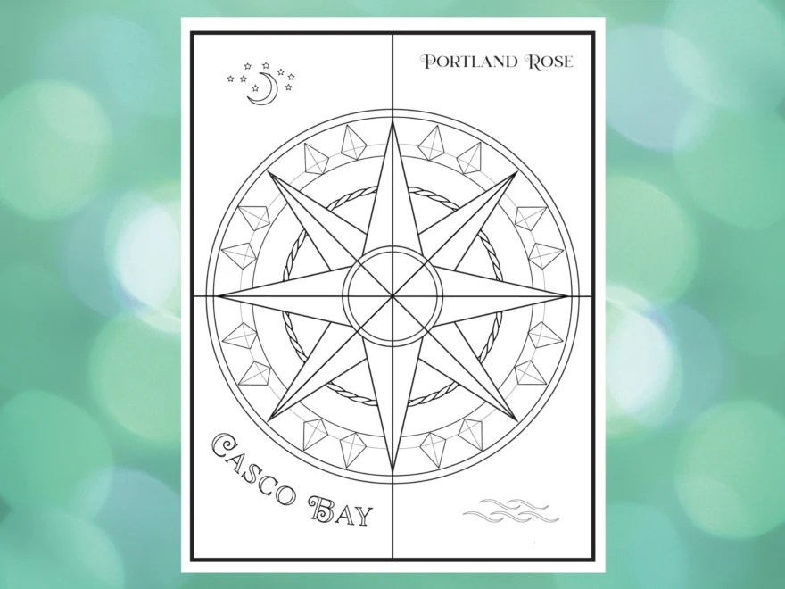 Bundle Of 3 Compass Rose Digital Printable Coloring Pages US Letter A4 Sizes Included Etsy